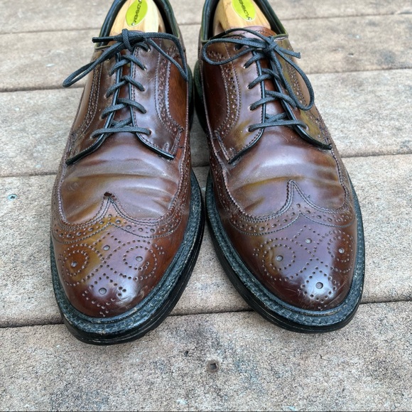 Bostonian Crown Windsor Shell Cordovan #8 Wingtip Burgundy 10C/9.5D USA Patina! - Picture 4 of 12